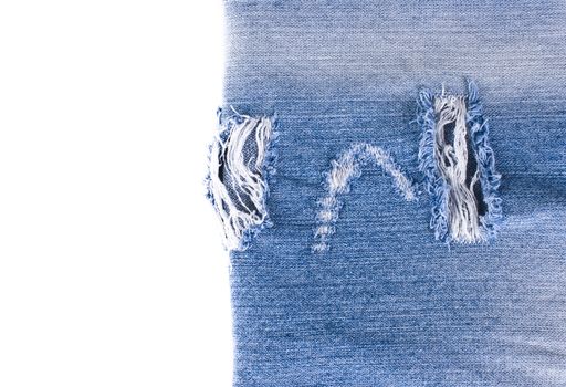blue denim jeans texture over white background