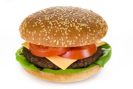 Beef burger isolated over white background