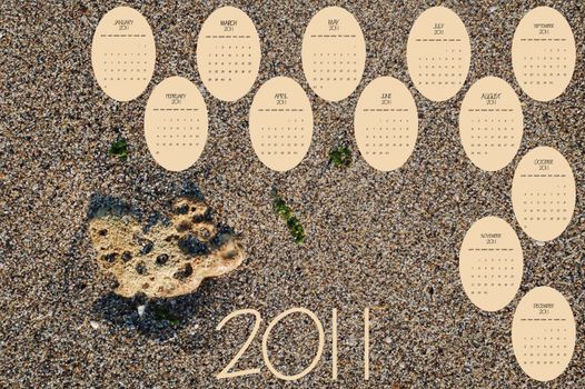 2011 sand calendar, abstract art illustration