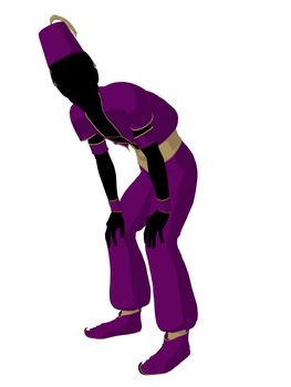 Arabian boy illustration silhouette on a white background