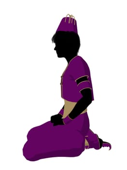 Arabian boy illustration silhouette on a white background