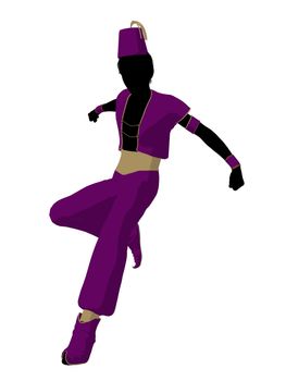Arabian boy illustration silhouette on a white background