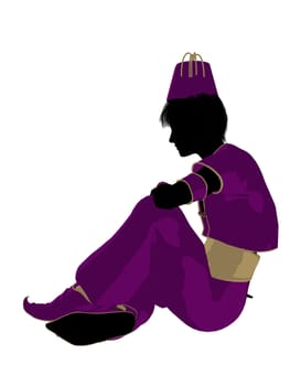 Arabian boy illustration silhouette on a white background