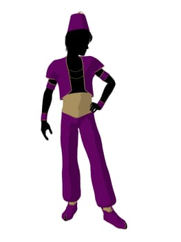 Arabian boy illustration silhouette on a white background