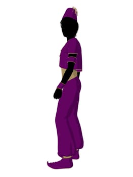 Arabian boy illustration silhouette on a white background