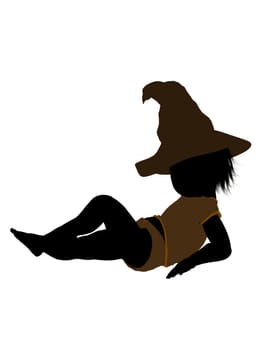 Male halloween infant toddler silhouette on a white background