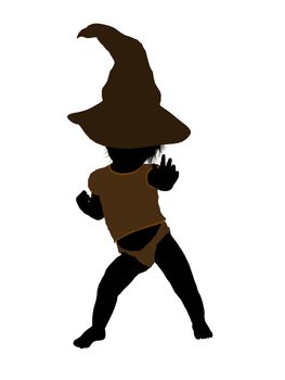 Male halloween infant toddler silhouette on a white background
