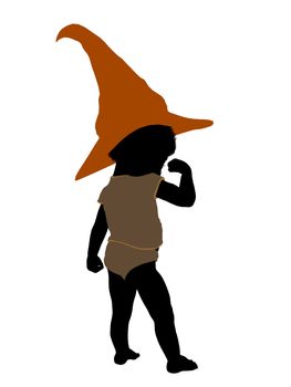 African american halloween infant toddler silhouette on a white background