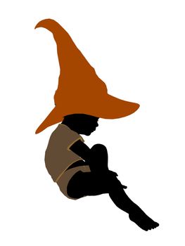 African american halloween infant toddler silhouette on a white background