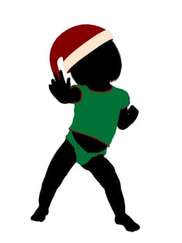 Female christmas infant toddler silhouette on a white background
