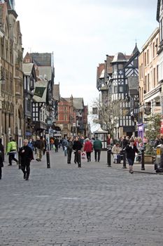 Shoppers in Chester England