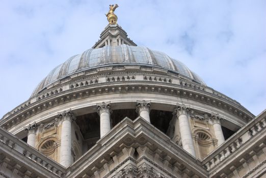 St Pauls dome looking up with angular foreground