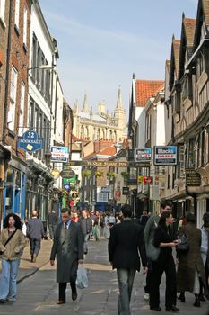 Tourists Near York Cathedral UK