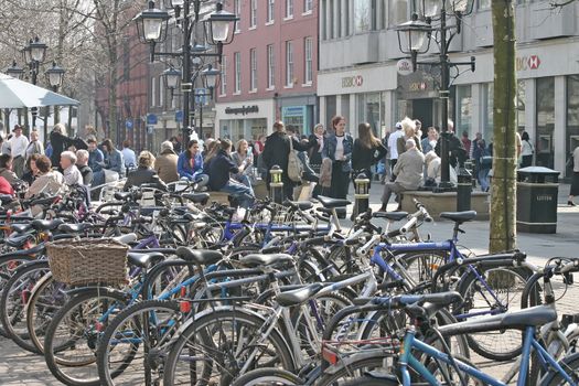 Bikes, Shoppers and Tourists in York