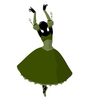 Ballerina silhouette on a white background