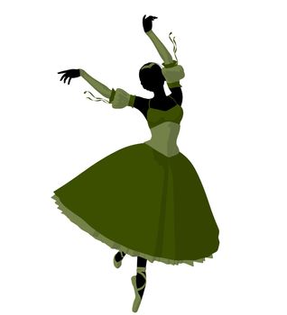 Ballerina silhouette on a white background