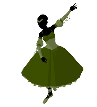 Ballerina silhouette on a white background