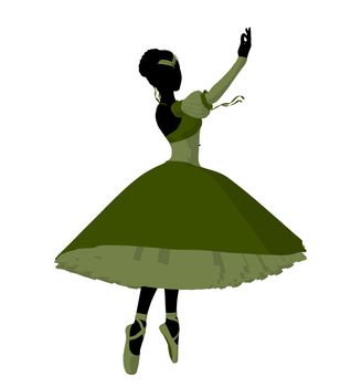 Ballerina silhouette on a white background