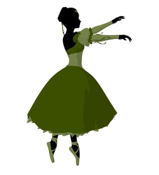 Ballerina silhouette on a white background