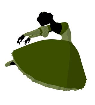 Ballerina silhouette on a white background