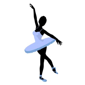 Ballerina silhouette on a white background