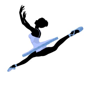 Ballerina silhouette on a white background