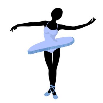 Ballerina silhouette on a white background