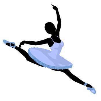 Ballerina silhouette on a white background