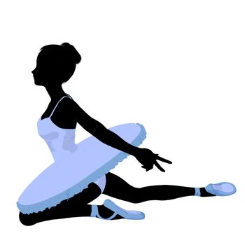 Ballerina silhouette on a white background