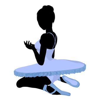 Ballerina silhouette on a white background