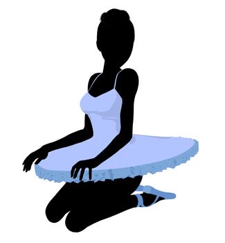 Ballerina silhouette on a white background