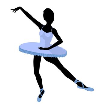 Ballerina silhouette on a white background