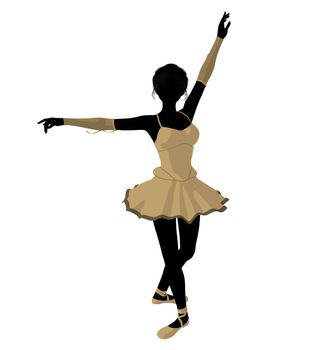 Ballerina silhouette on a white background