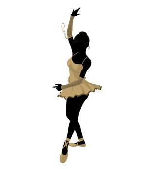 Ballerina silhouette on a white background