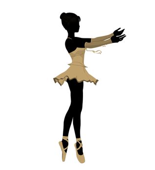 Ballerina silhouette on a white background