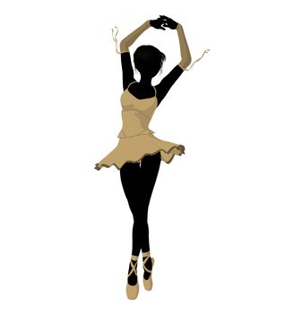 Ballerina silhouette on a white background