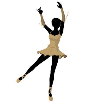 Ballerina silhouette on a white background