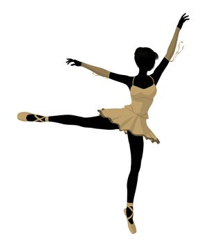 Ballerina silhouette on a white background