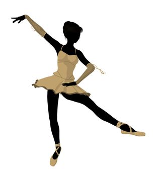 Ballerina silhouette on a white background