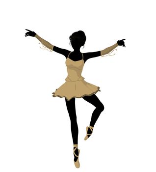 Ballerina silhouette on a white background