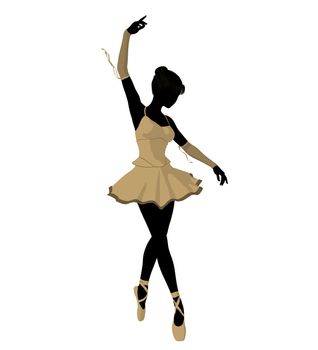 Ballerina silhouette on a white background