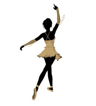 Ballerina silhouette on a white background