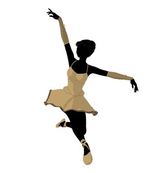 Ballerina silhouette on a white background