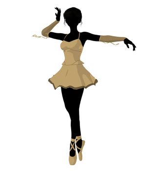 Ballerina silhouette on a white background