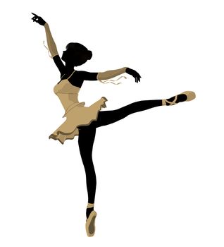 Ballerina silhouette on a white background