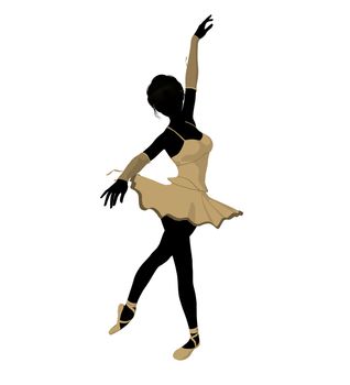 Ballerina silhouette on a white background