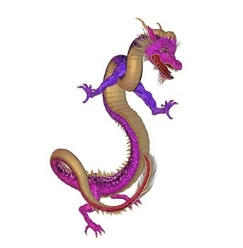 3d render of an eastern dragon