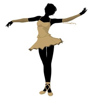 Ballerina silhouette on a white background