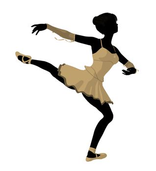 Ballerina silhouette on a white background