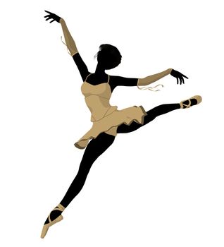 Ballerina silhouette on a white background